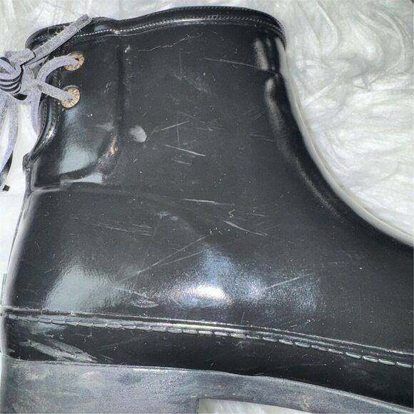 Sperry Women's Black Walker Turk Waterproof Rain Boots Size 6 Tie Back Slip-on - Picture 7 of 13